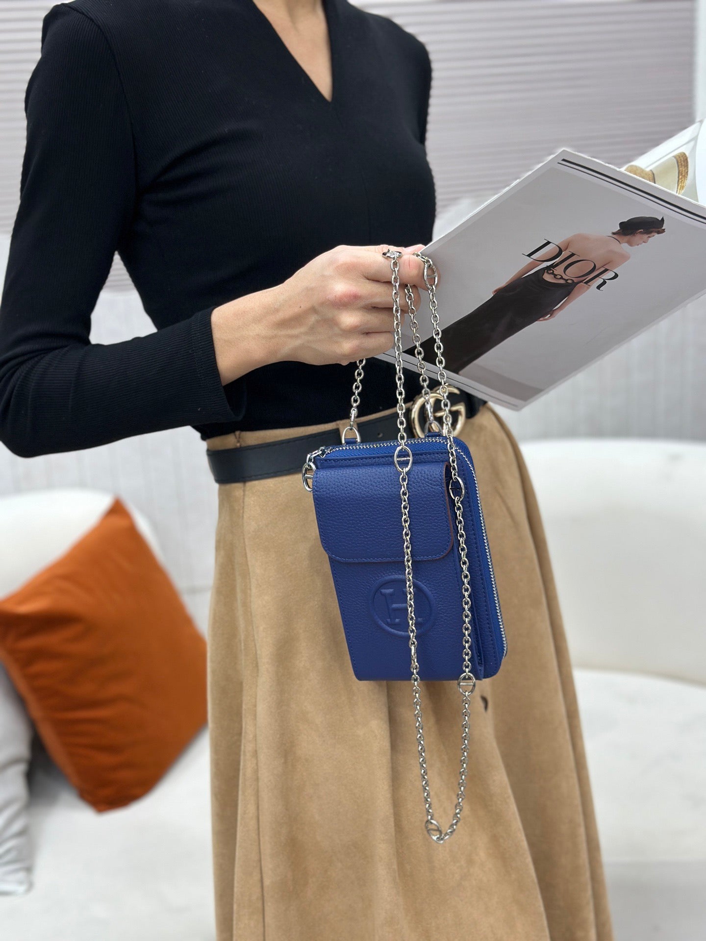 Hermès Circular H Crossbody Bag Collection – Textured Leather with Embossed Logo