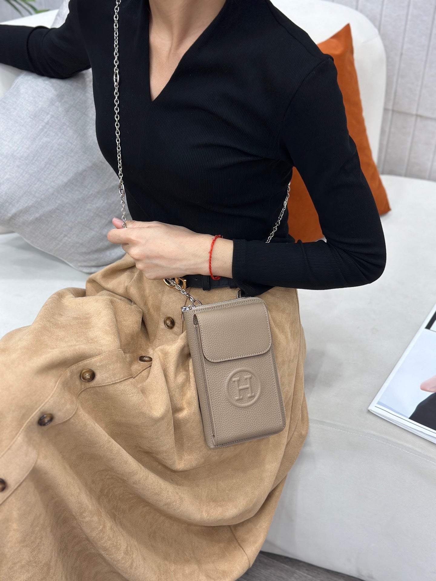 Hermès Circular H Crossbody Bag Collection – Textured Leather with Embossed Logo