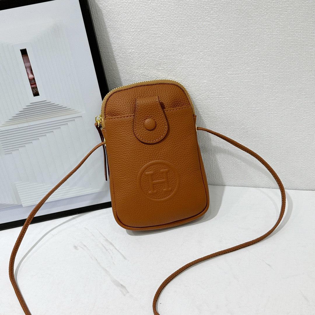 Hermès Mini Button Flap Crossbody Bag Collection – Textured Leather with Embossed H Logo