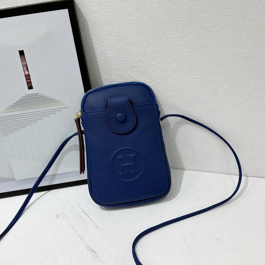 Hermès Mini Button Flap Crossbody Bag Collection – Textured Leather with Embossed H Logo