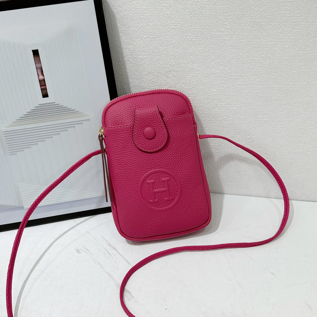 Hermès Mini Button Flap Crossbody Bag Collection – Textured Leather with Embossed H Logo