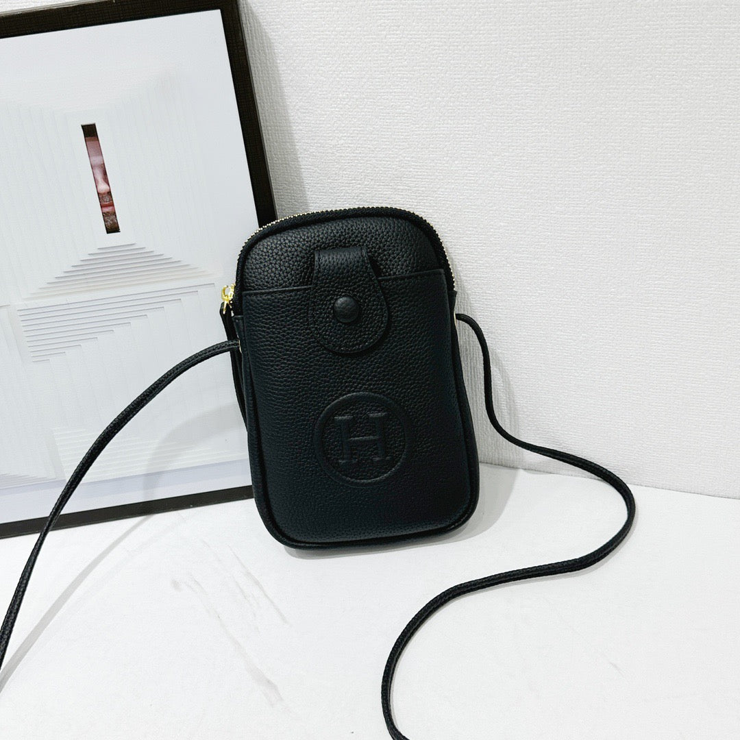 Hermès Mini Button Flap Crossbody Bag Collection – Textured Leather with Embossed H Logo