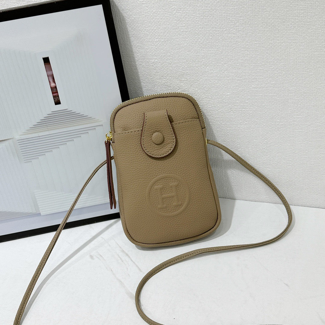 Hermès Mini Button Flap Crossbody Bag Collection – Textured Leather with Embossed H Logo