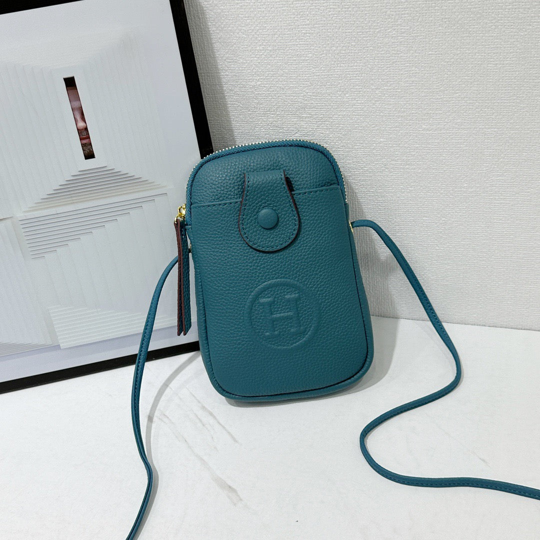 Hermès Mini Button Flap Crossbody Bag Collection – Textured Leather with Embossed H Logo