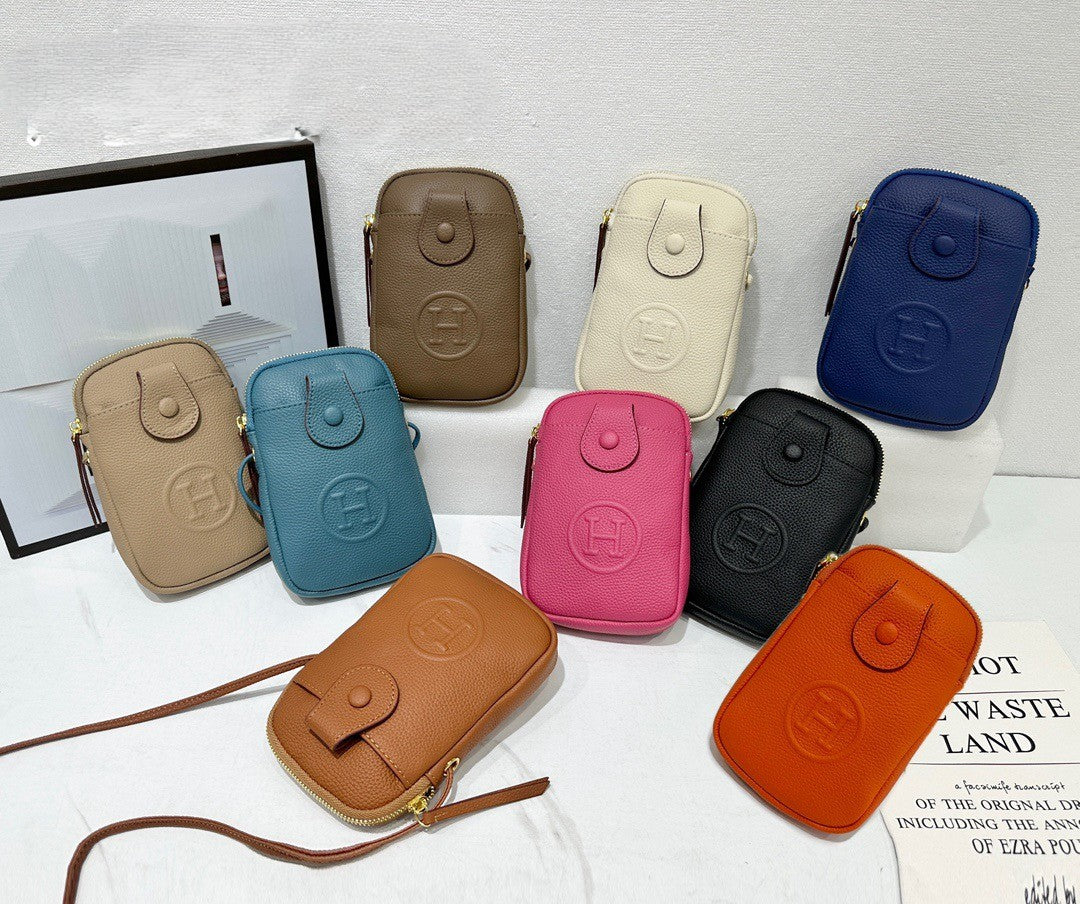 Hermès Mini Button Flap Crossbody Bag Collection – Textured Leather with Embossed H Logo