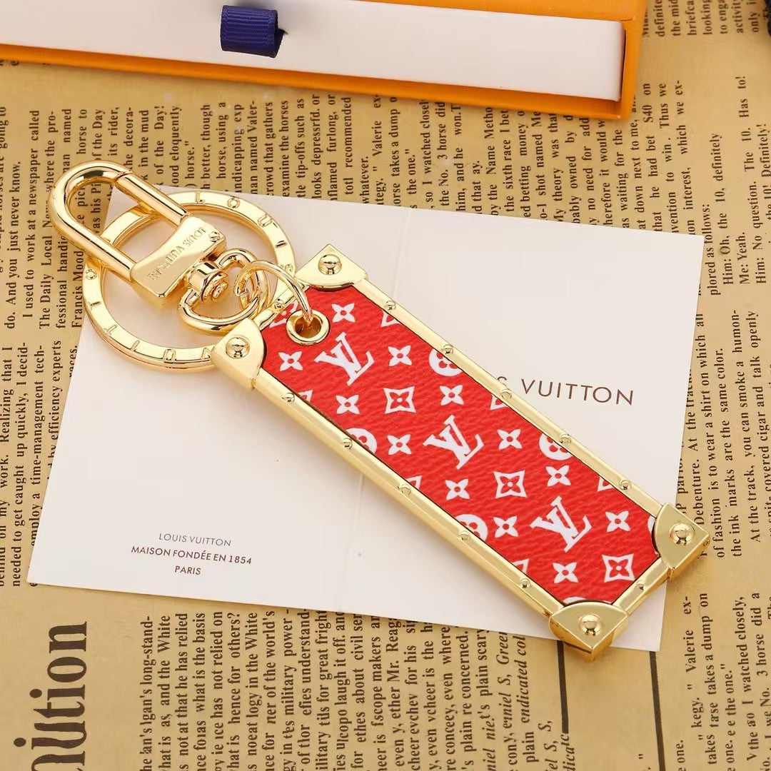 Louis Vuitton Framed Monogram Keychain Collection – Gold & Silver Hardware with Multicolor Leather Tags