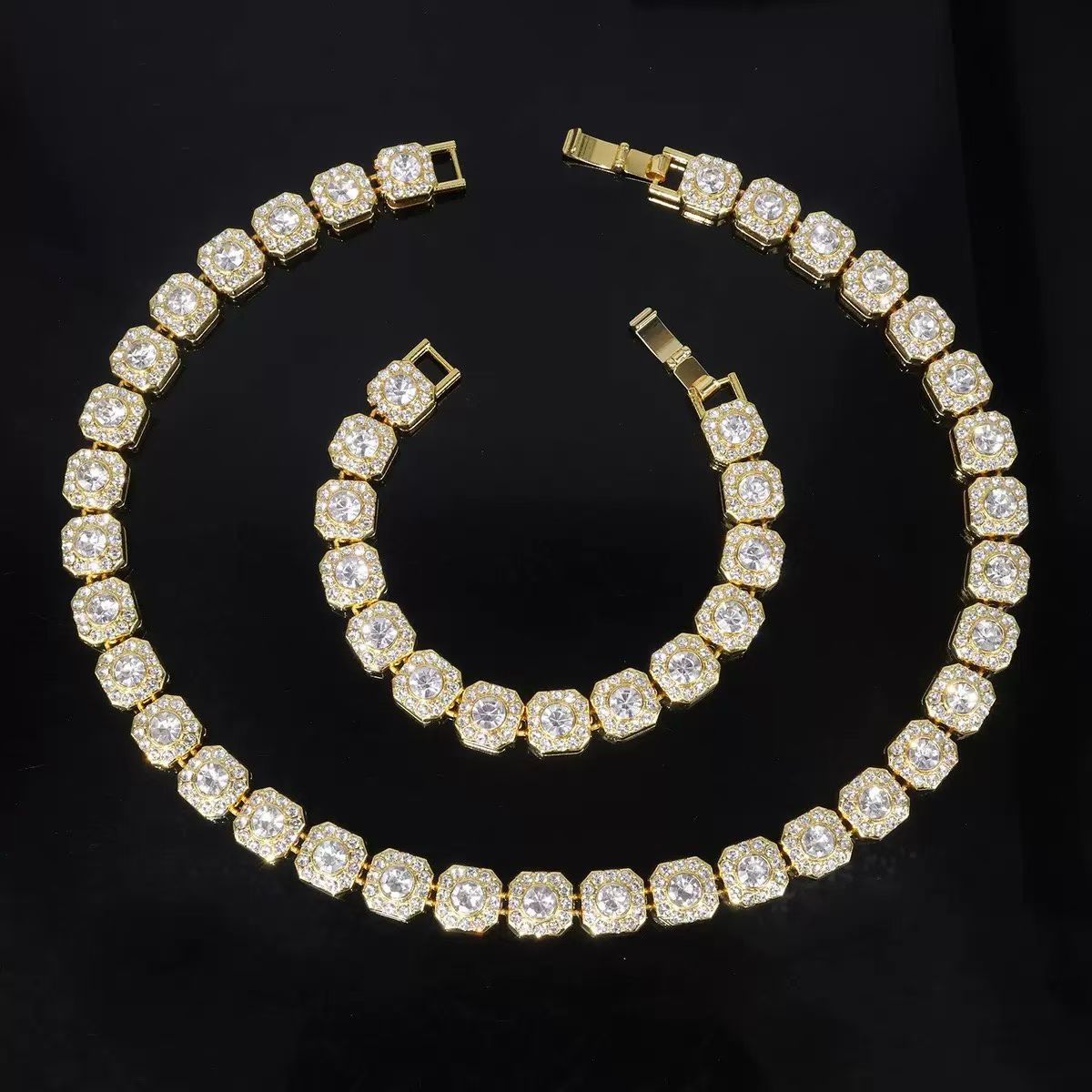 Tennis Jewelry Collection – Gold & Silver Sets with Clear & Blue Gemstones