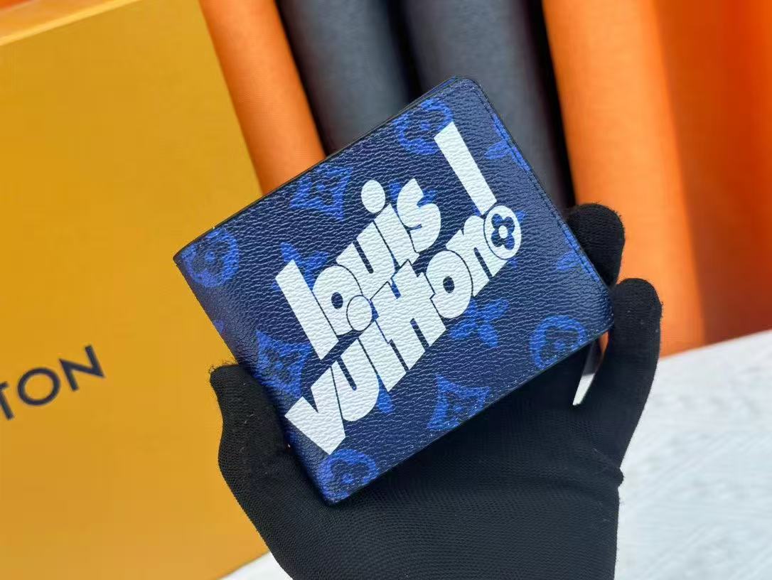 Louis Vuitton Graphic Wallet  with Bold “louis vuitton!” Print