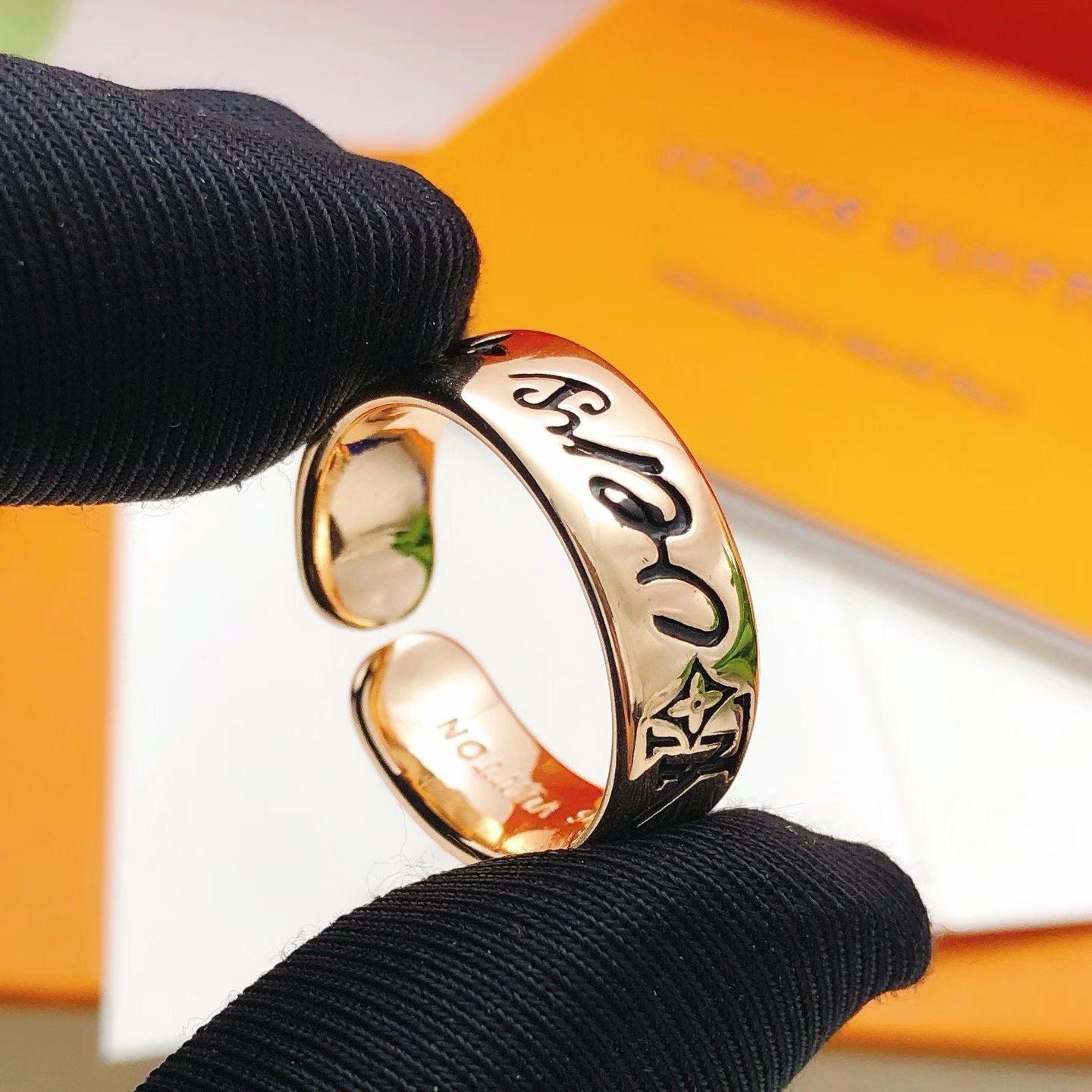 Louis Vuitton Metallic Ring Trio – Engraved Gold, Silver & Rose Gold Designer Bands