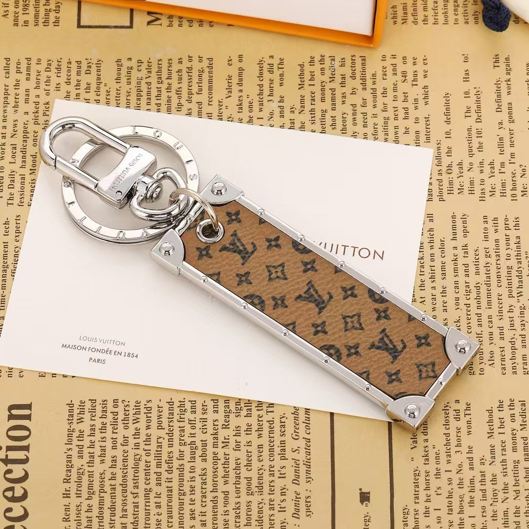 Louis Vuitton Framed Monogram Keychain Collection – Gold & Silver Hardware with Multicolor Leather Tags