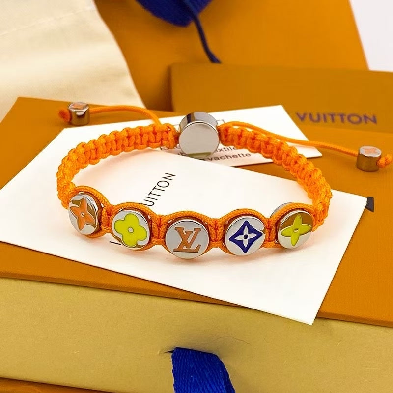 Louis Vuitton Cord Bracelet Collection – Colorful Braided Bracelets with Enamel LV Motifs
