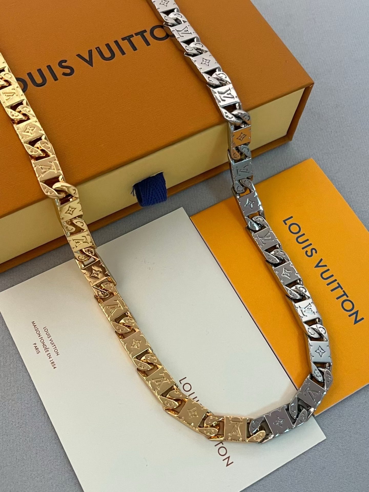 Louis Vuitton Chain Jewelry Collection – Silver & Two-Tone Bracelets and Necklaces with Monogram Engraving