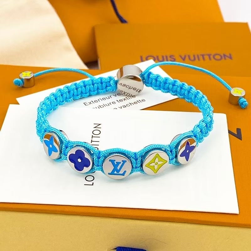 Louis Vuitton Cord Bracelet Collection – Colorful Braided Bracelets with Enamel LV Motifs
