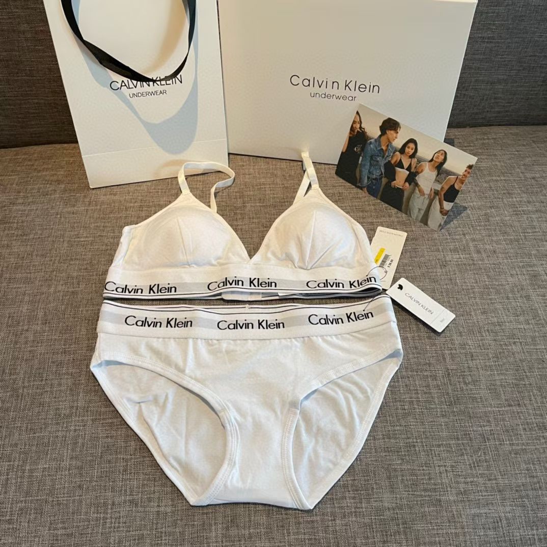 Calvin Klein Women’s Underwear Sets – Bralette & Briefs in Gray, White & Black