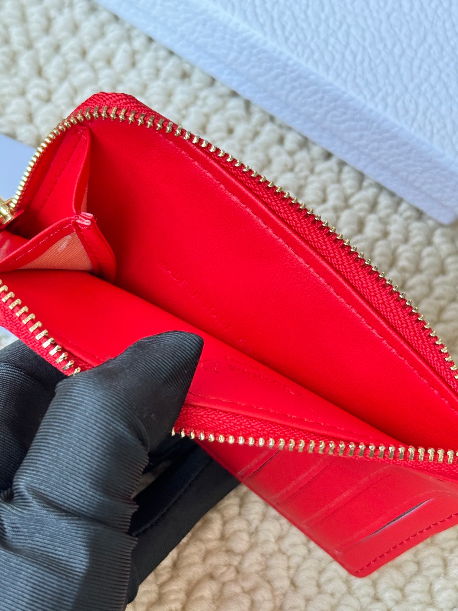 Christian Dior Cannage Quilted Cardholder – Zipper Charm Edition