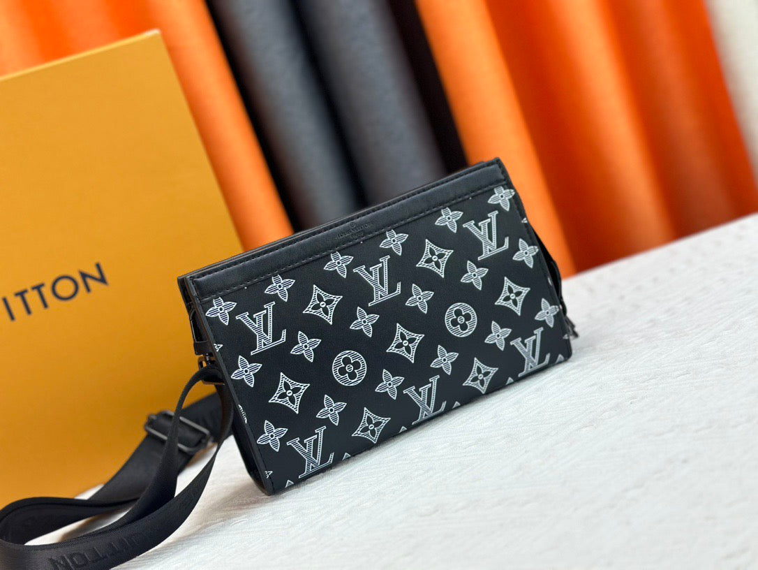 Louis Vuitton Monogram Bag & Pouch Set – Black & White Edition