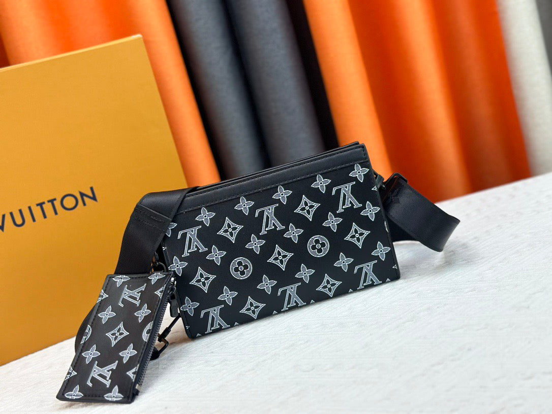 Louis Vuitton Monogram Bag & Pouch Set – Black & White Edition