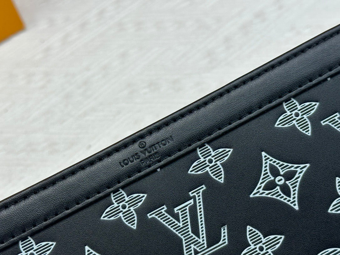 Louis Vuitton Monogram Bag & Pouch Set – Black & White Edition