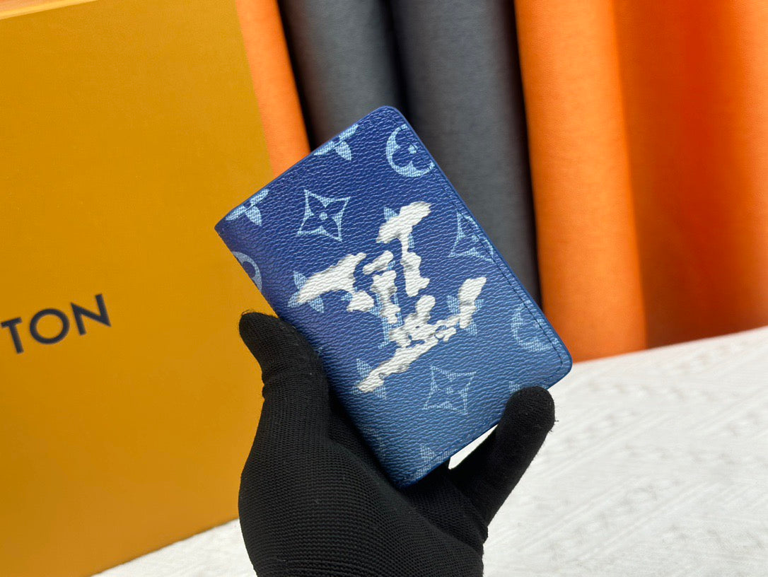 Louis Vuitton Blue Monogram Wallet – Artistic Wave Edition