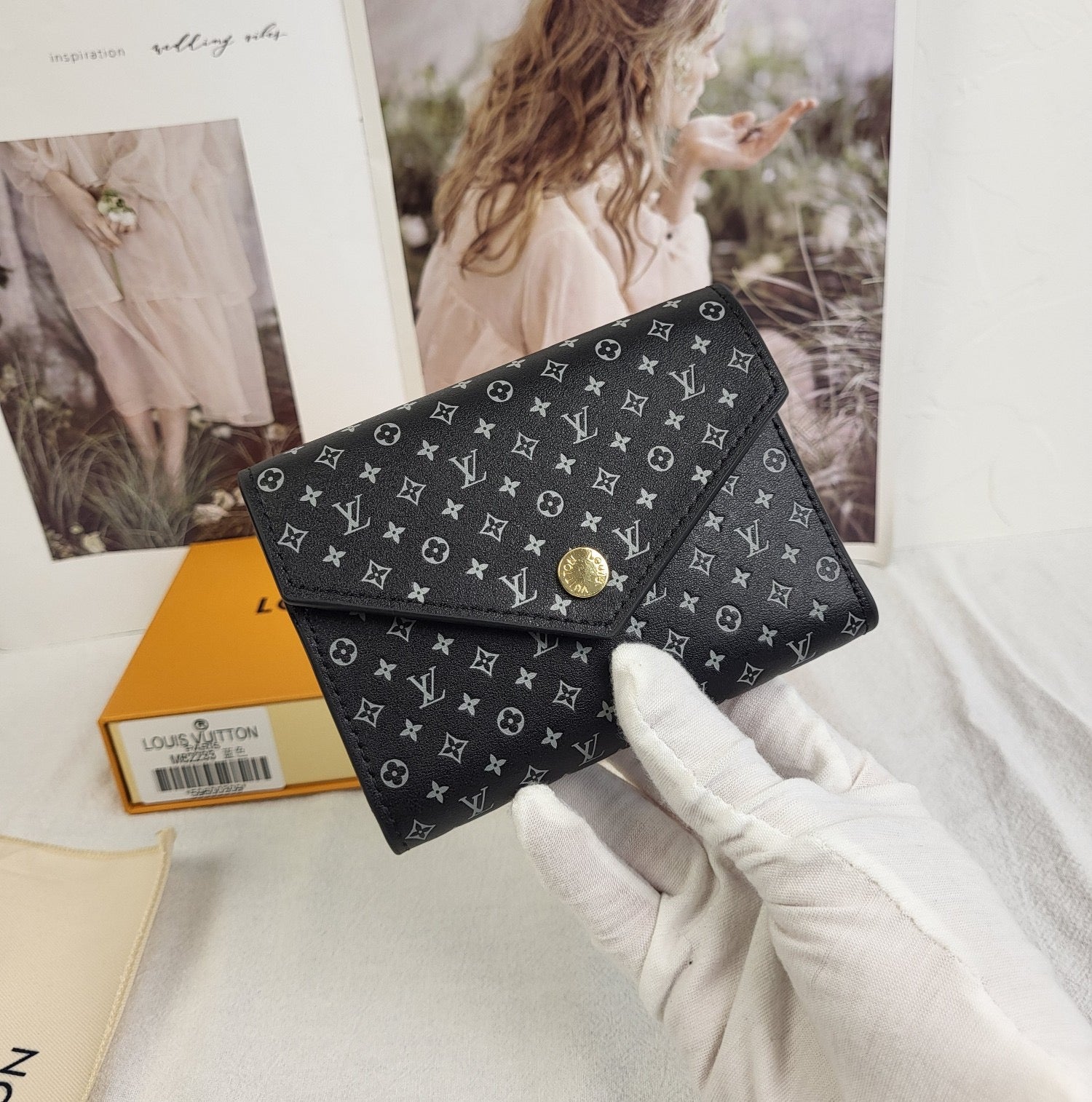 Louis Vuitton Black & White Monogram Wallet Collection