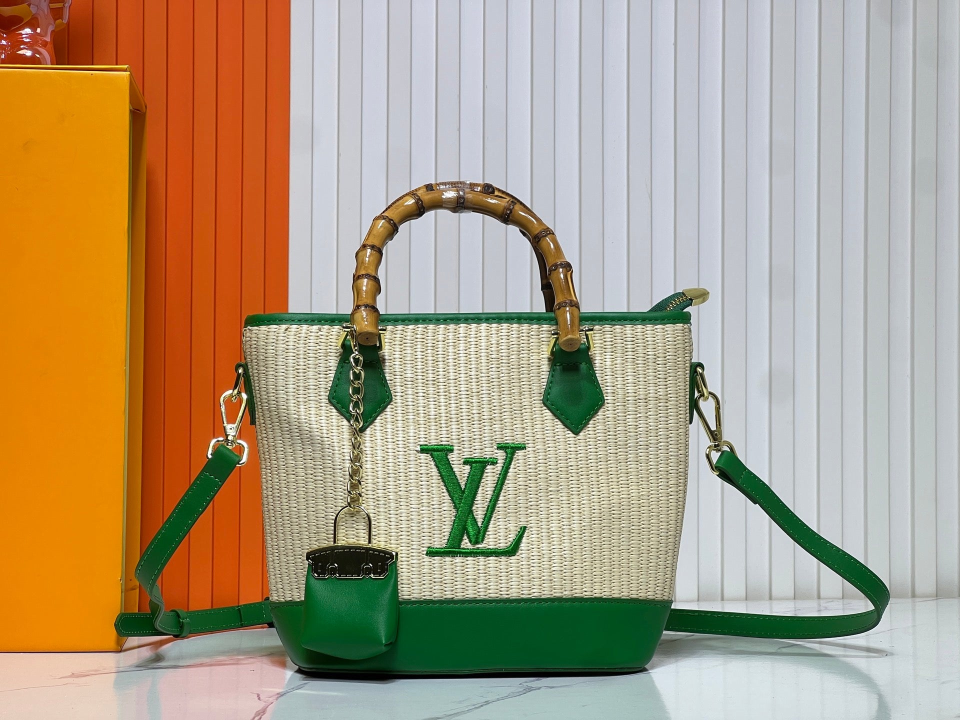 Louis Vuitton Woven Bamboo Handle Handbag Collection