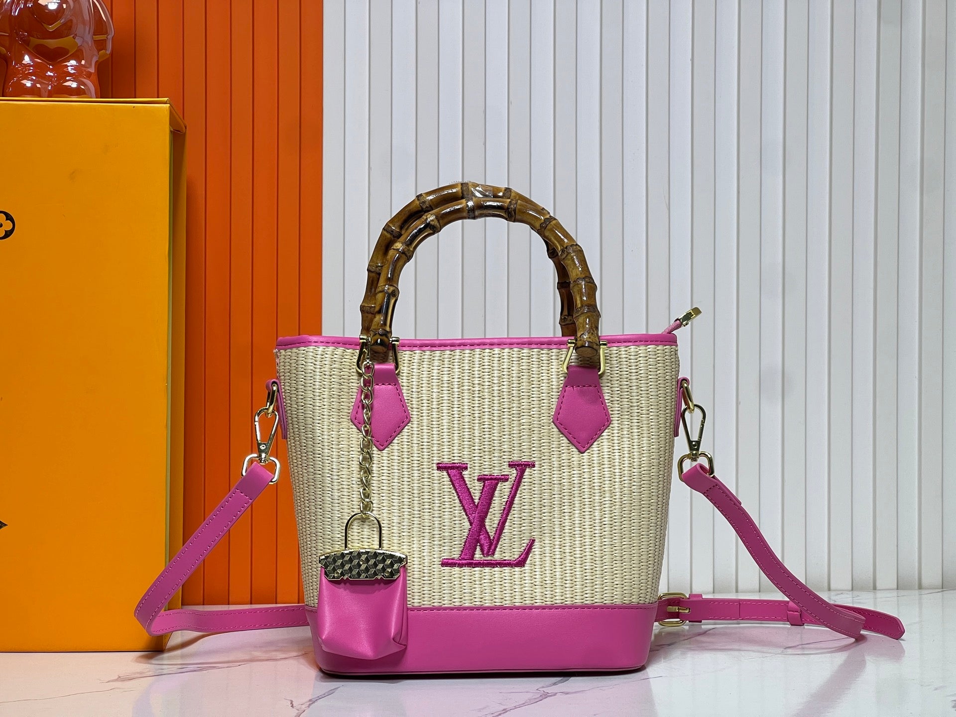 Louis Vuitton Woven Bamboo Handle Handbag Collection