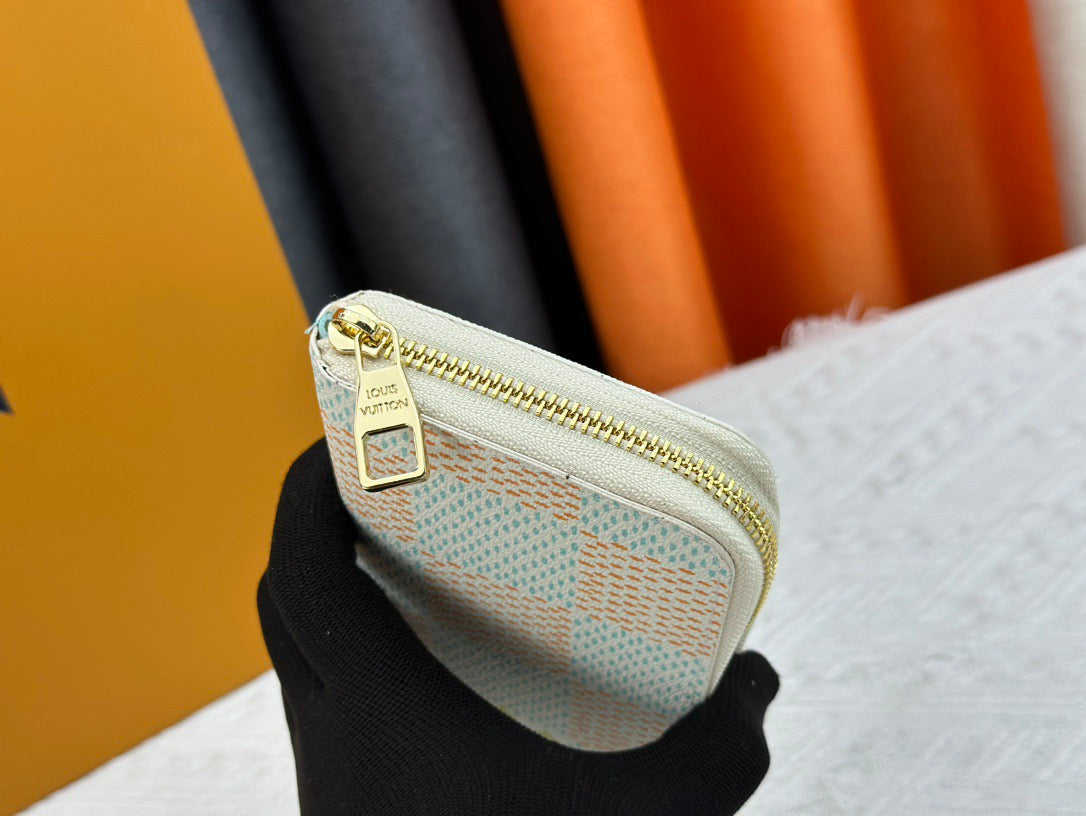 Louis Vuitton Light Blue Checkered Wallet Collection