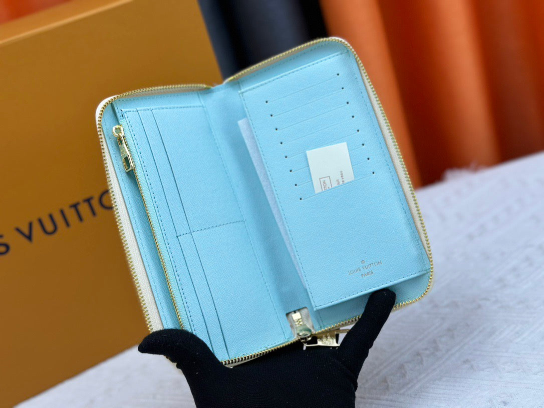 Louis Vuitton Light Blue Checkered Wallet Collection