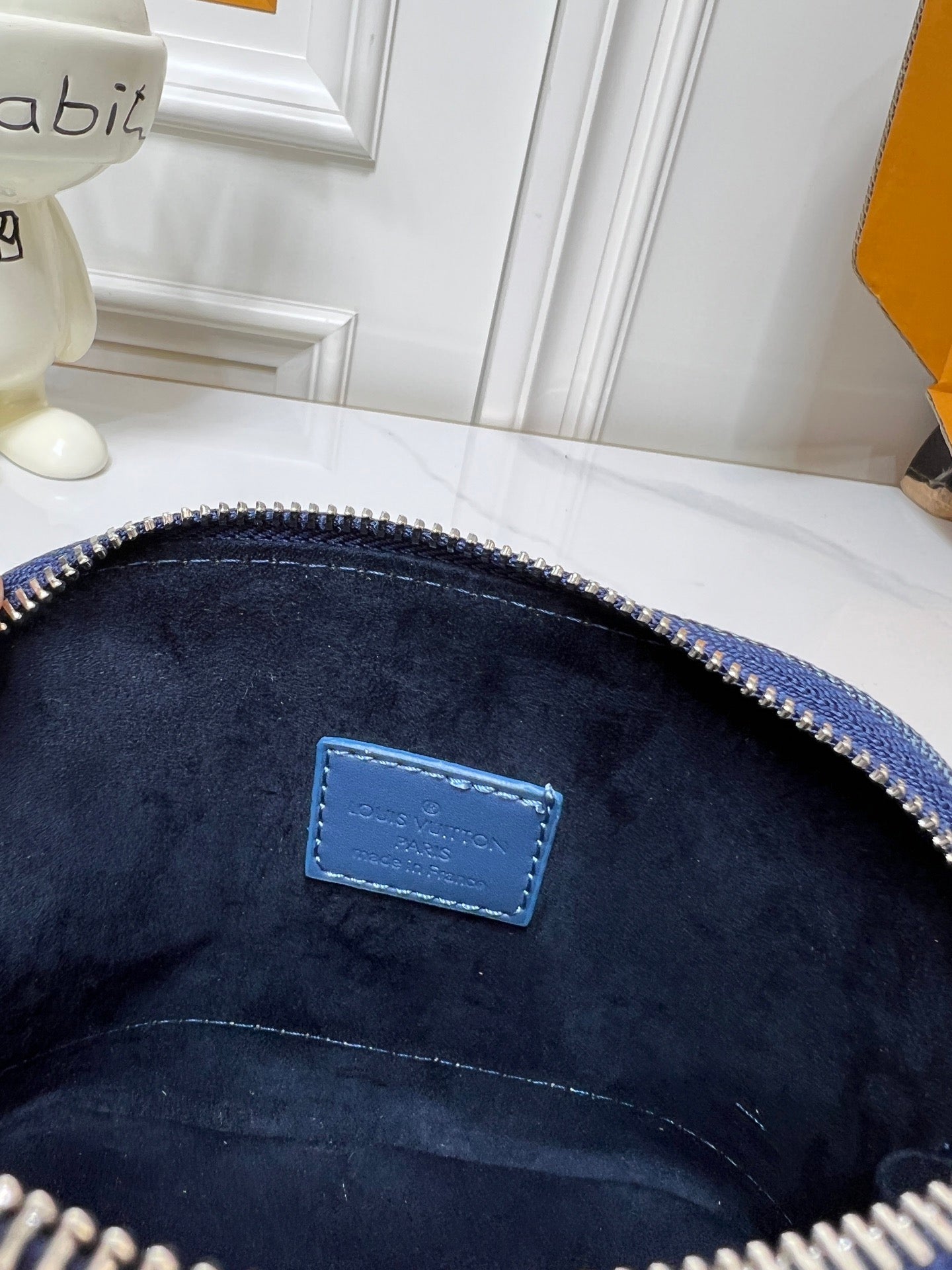 Louis Vuitton Denim Monogram Handbag – Blue Leather Accent Edition