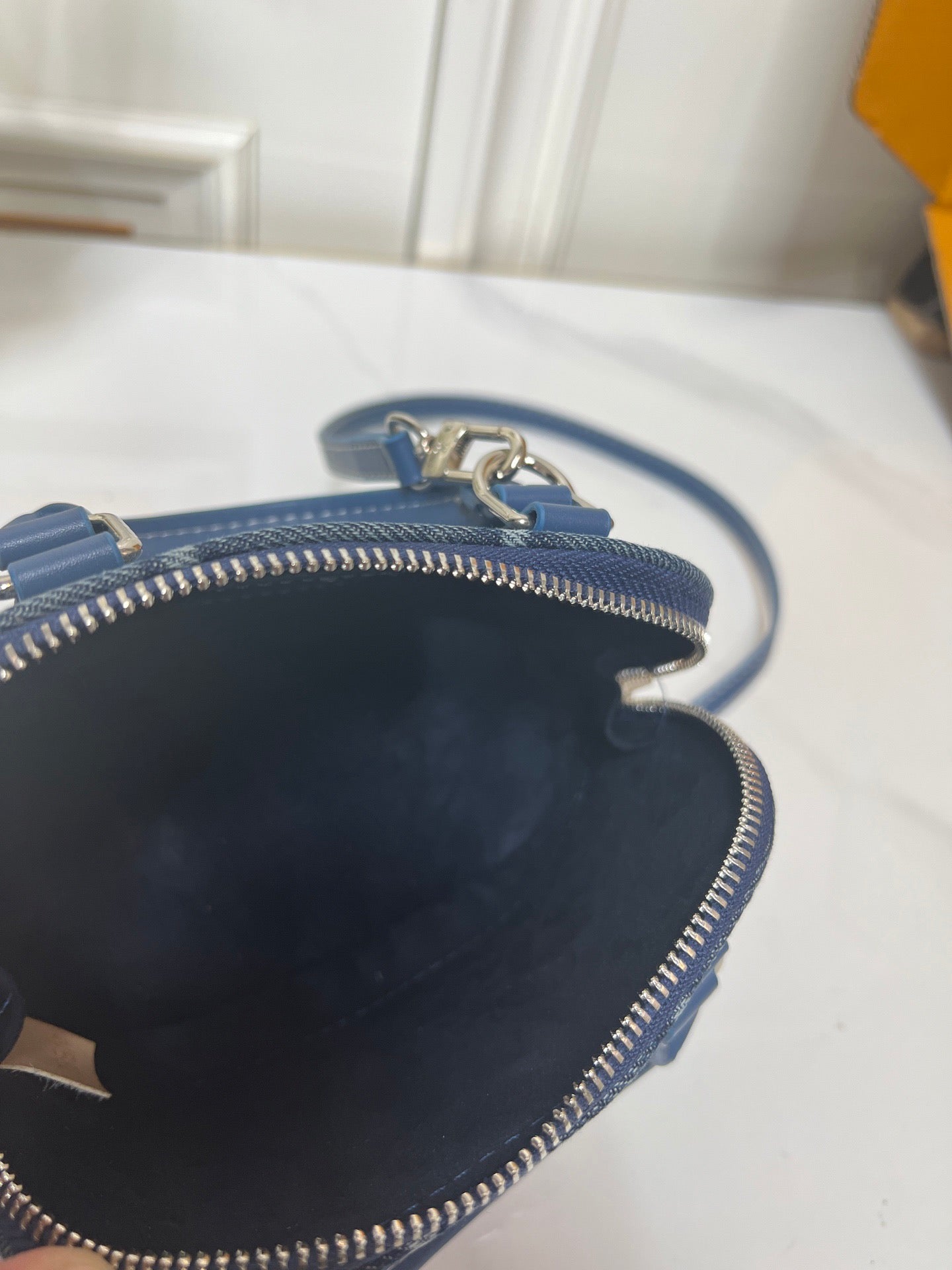 Louis Vuitton Denim Monogram Handbag – Blue Leather Accent Edition