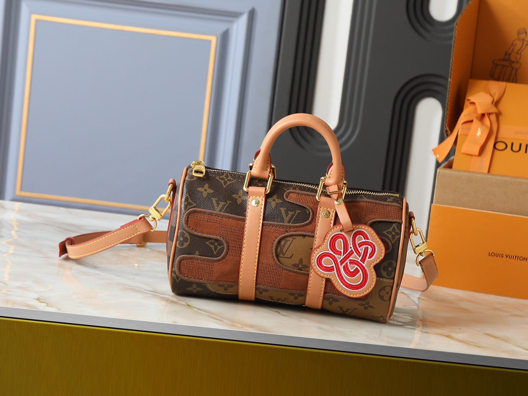 Louis Vuitton Monogram Suede Accent Handbag – Heritage Remix Edition