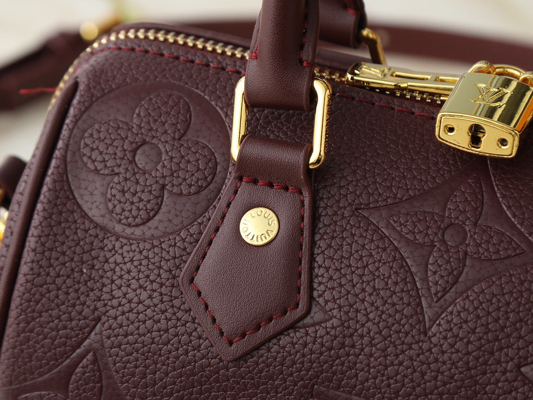 Louis Vuitton Embossed Monogram Handbag – Burgundy Luxe Edition