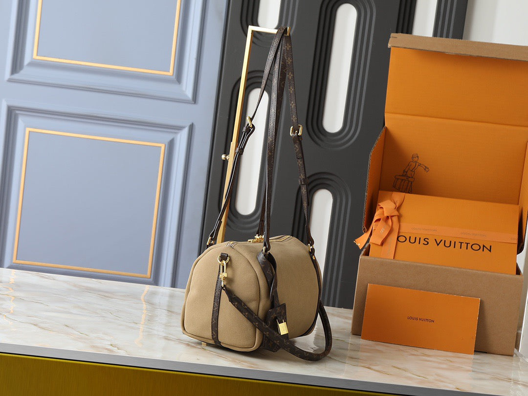 Louis Vuitton Beige Monogram Handbag – Lock & Strap Edition