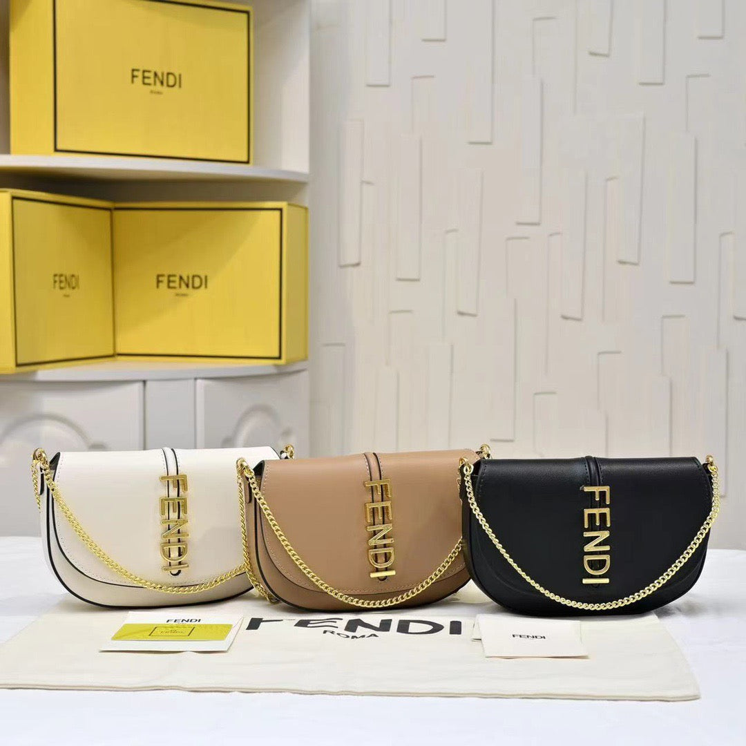 Fendi Half-Moon Chain Handbag Collection – Bold Letter Series