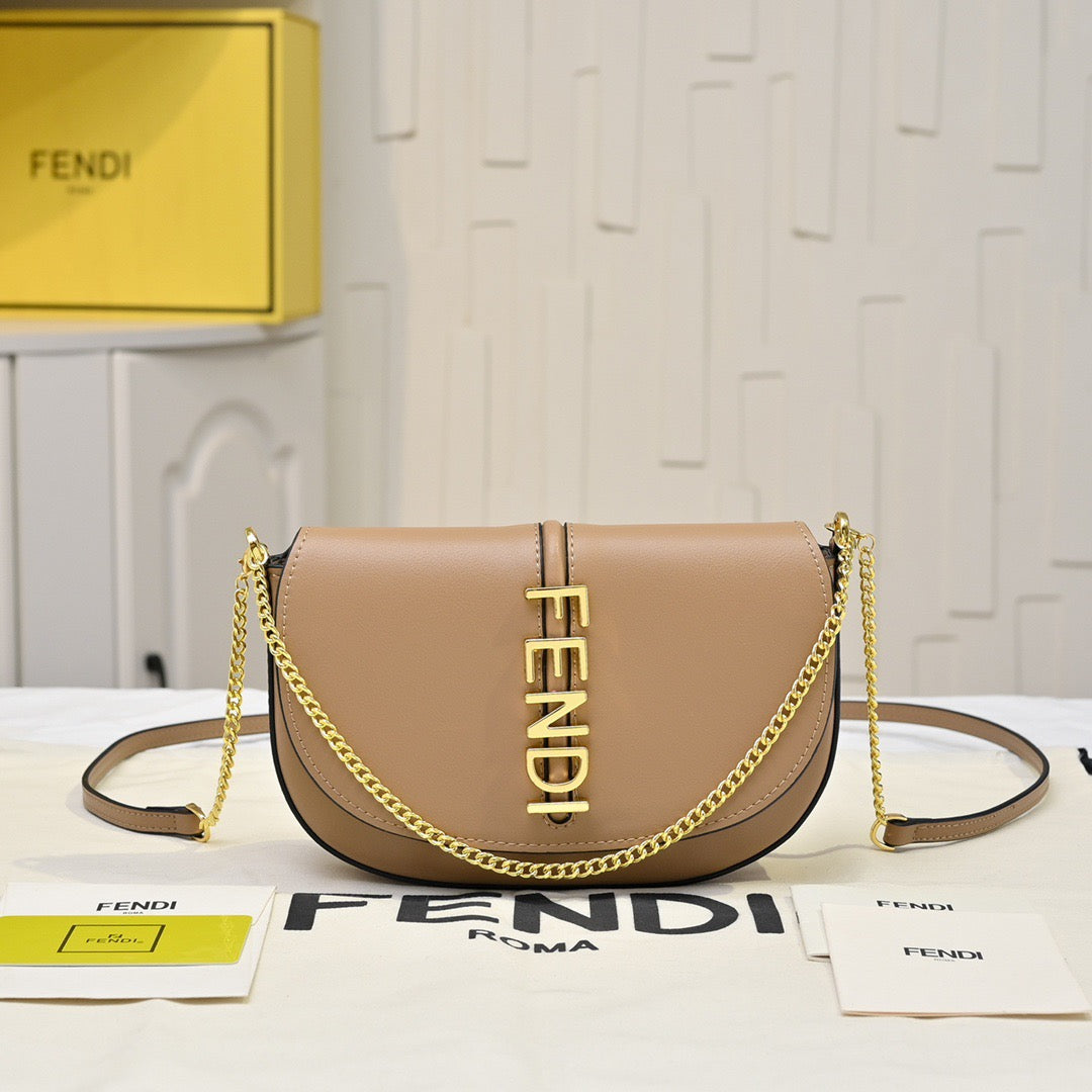 Fendi Half-Moon Chain Handbag Collection – Bold Letter Series