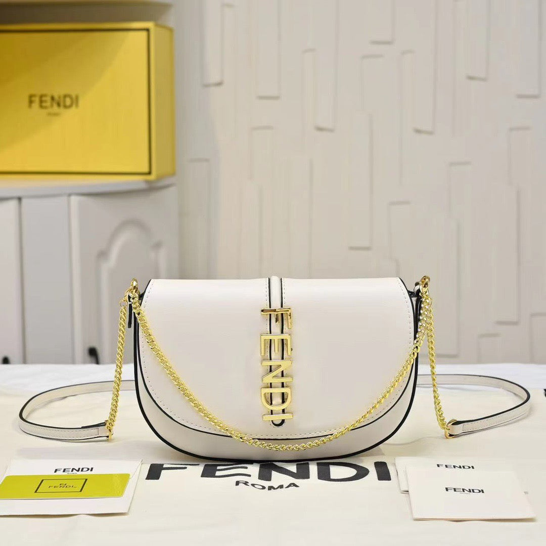 Fendi Half-Moon Chain Handbag Collection – Bold Letter Series
