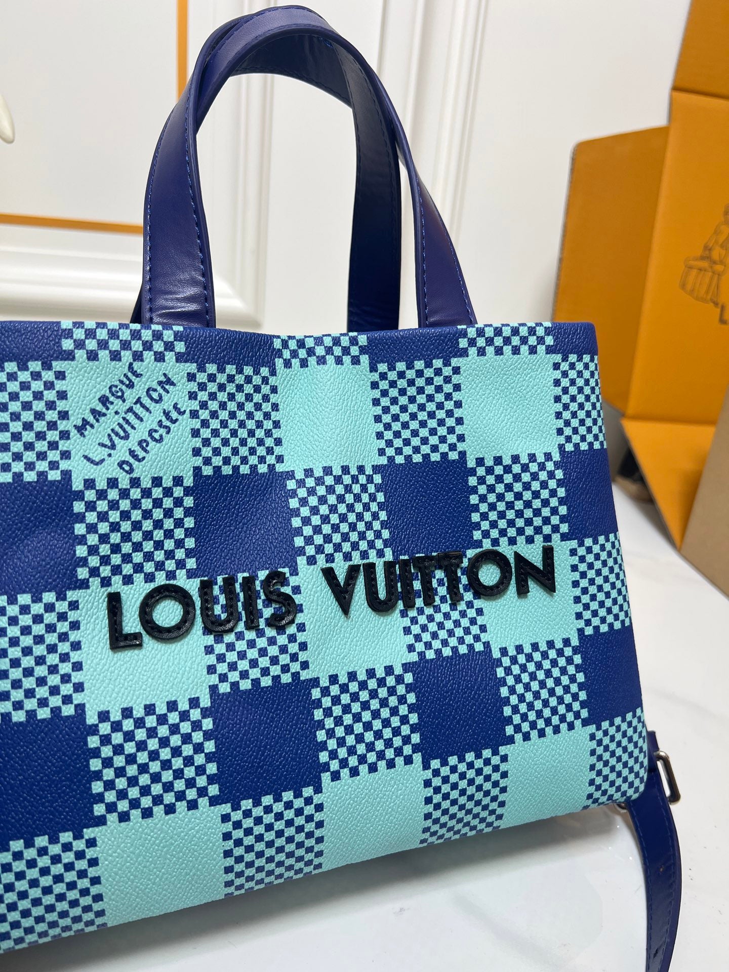 Louis Vuitton Pixel Checkered Tote – Digital Monogram Edition