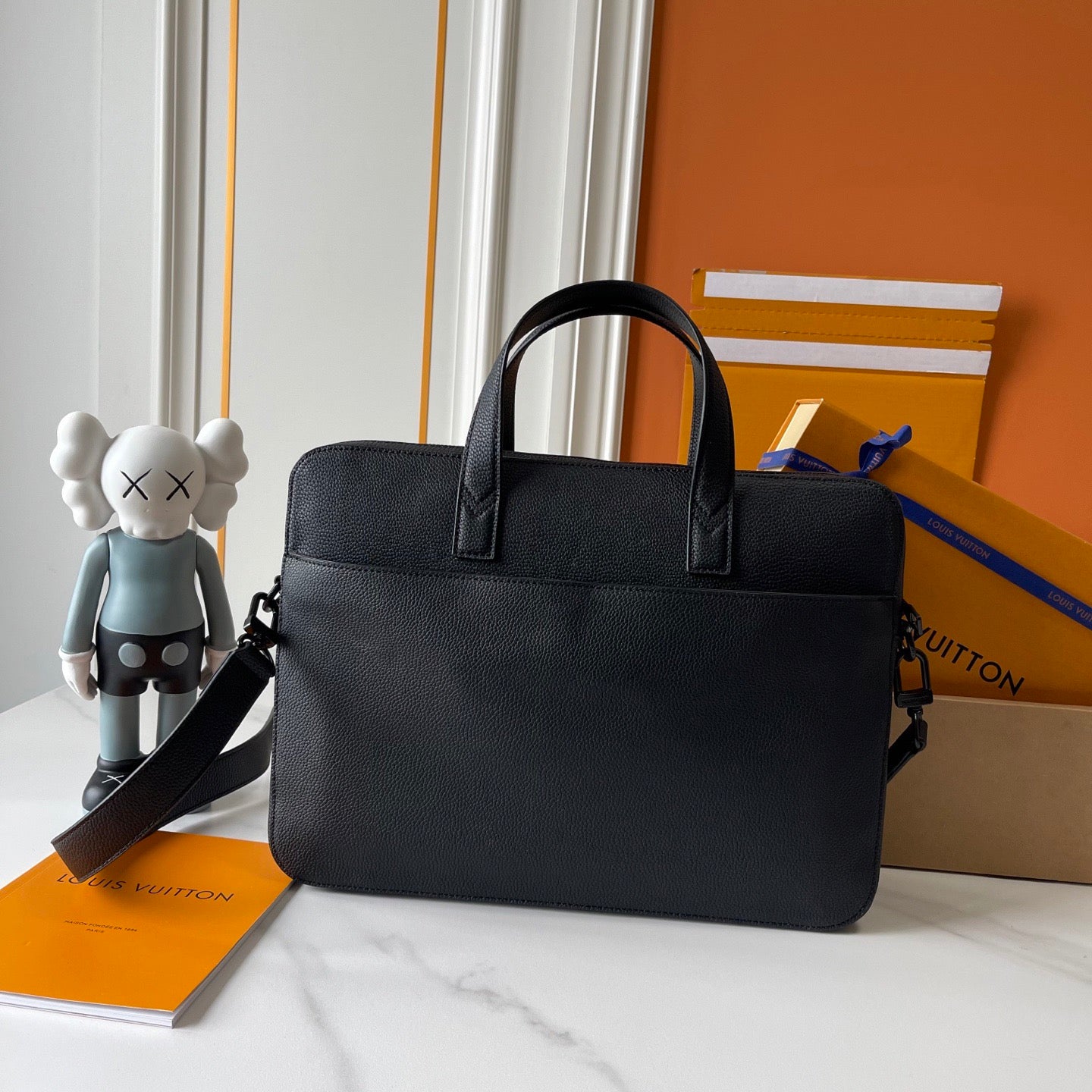 Louis Vuitton Black Leather Briefcase – Executive Luxe Edition