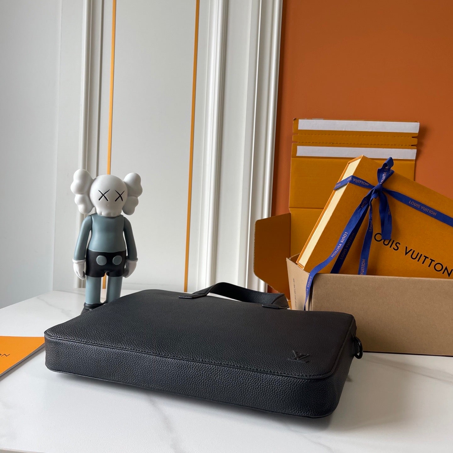 Louis Vuitton Black Leather Briefcase – Executive Luxe Edition