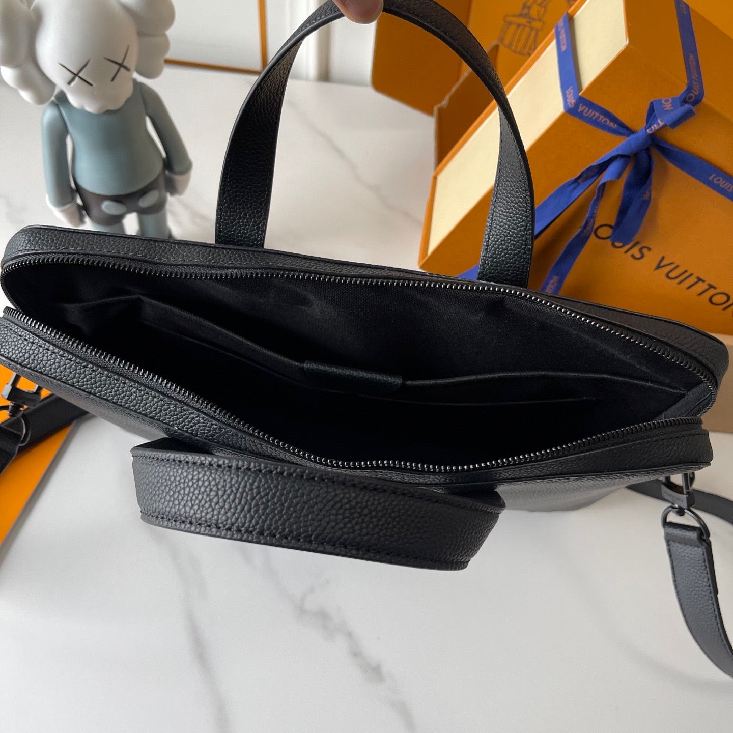 Louis Vuitton Black Leather Briefcase – Executive Luxe Edition