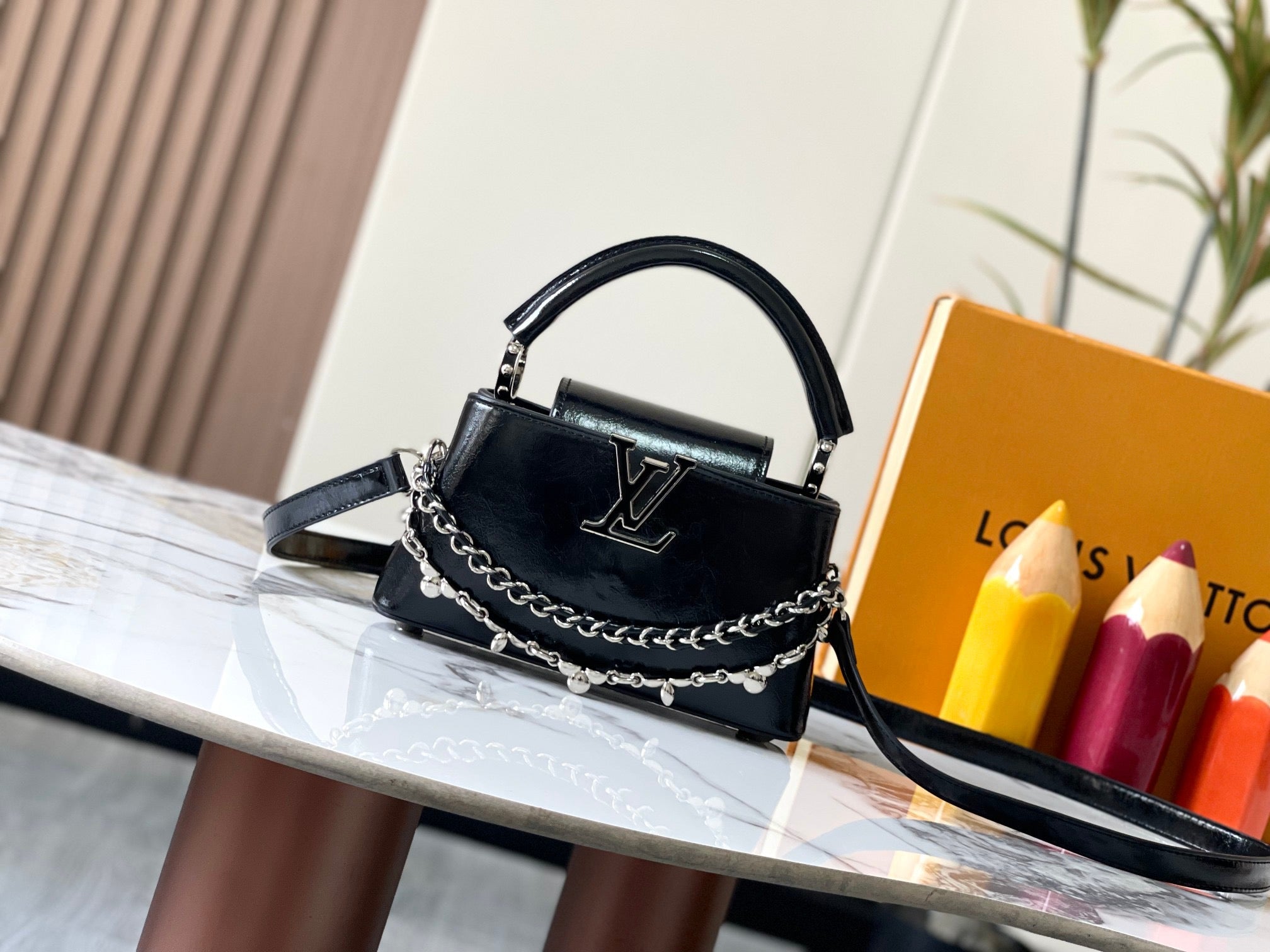 Louis Vuitton Metallic Logo Handbag Collection – Dual Size Luxe Series