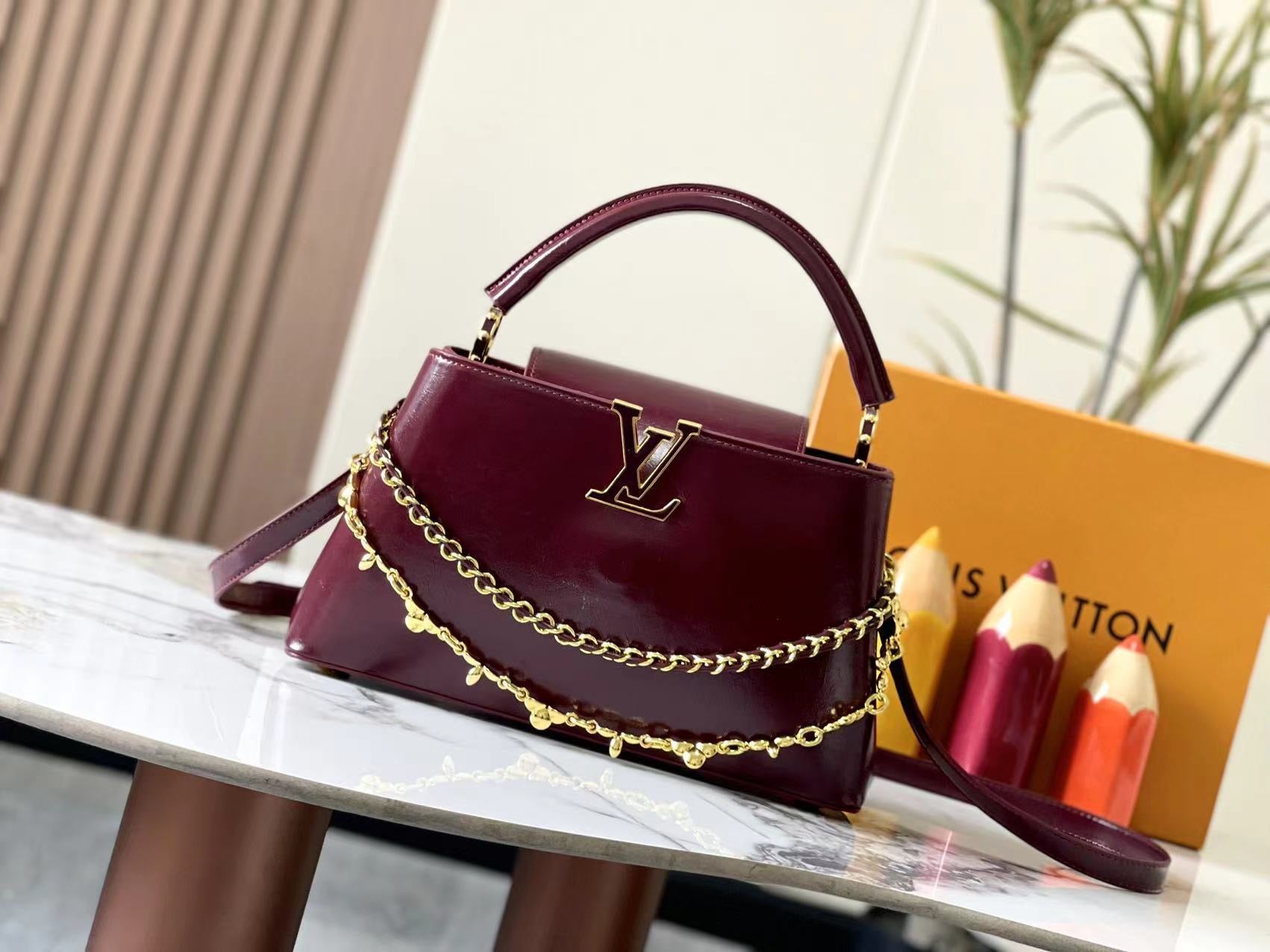 Louis Vuitton Metallic Logo Handbag Collection – Dual Size Luxe Series