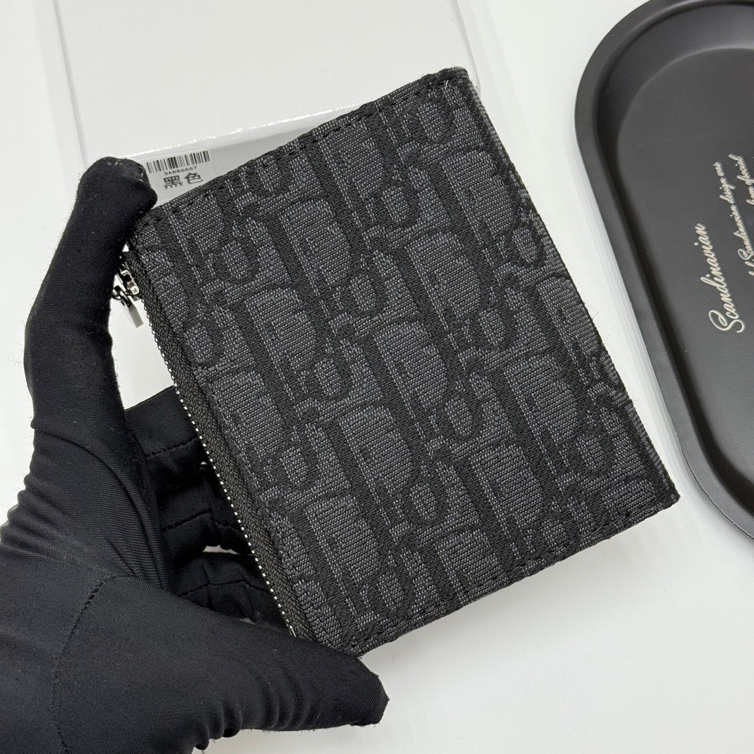 Christian Dior Monogram Zipper Wallet – Signature Logo Edition