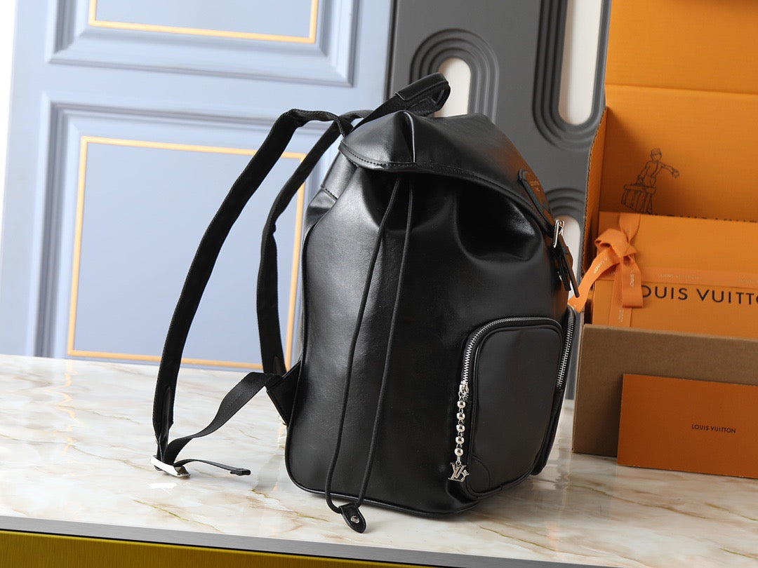 Louis Vuitton Black Leather Flap Backpack – Urban Explorer Edition