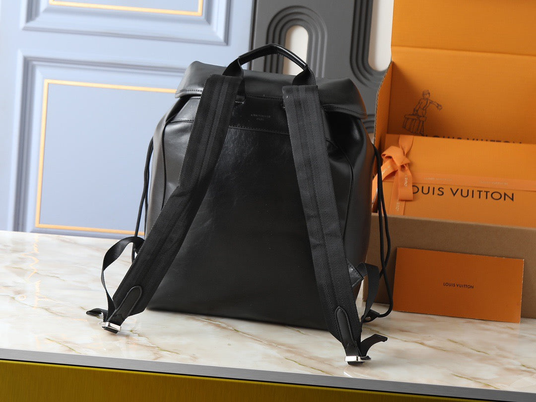 Louis Vuitton Black Leather Flap Backpack – Urban Explorer Edition