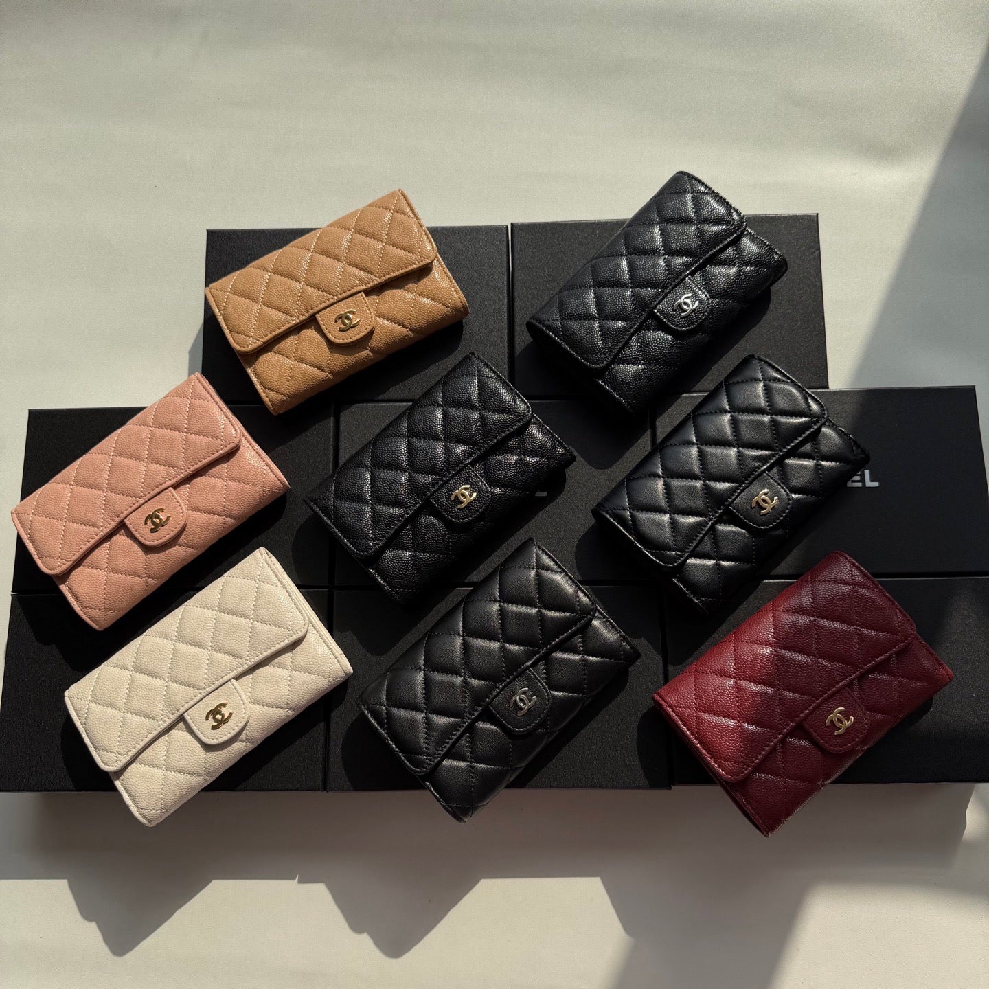 Chanel Quilted Flap Wallet Collection – Gold Logo Edition