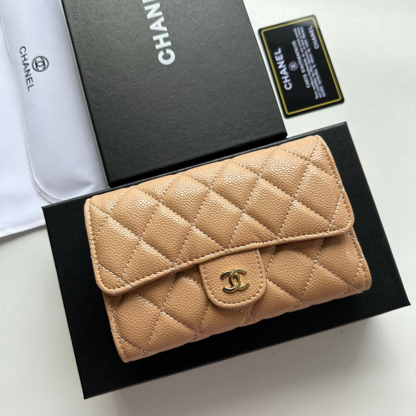 Chanel Quilted Flap Wallet Collection – Gold Logo Edition