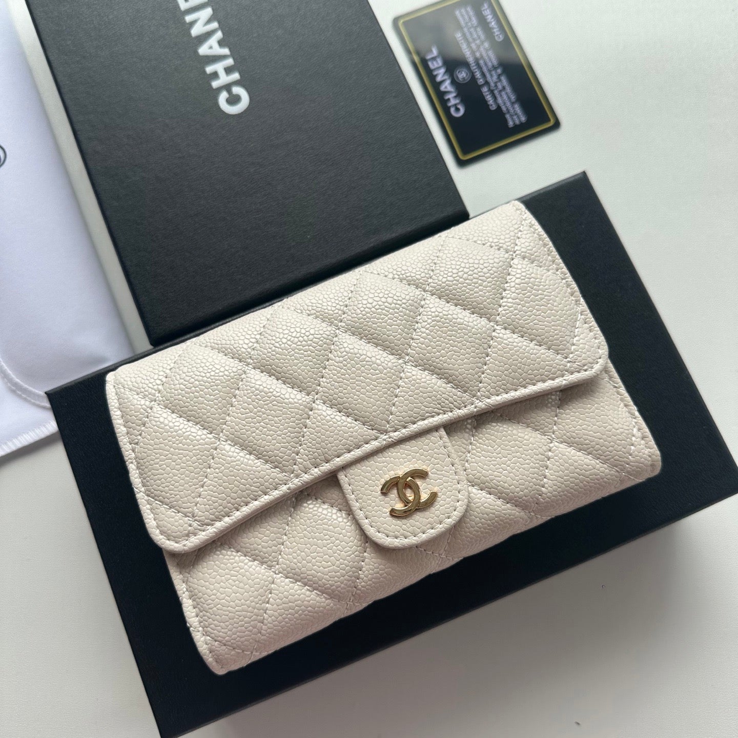 Chanel Quilted Flap Wallet Collection – Gold Logo Edition