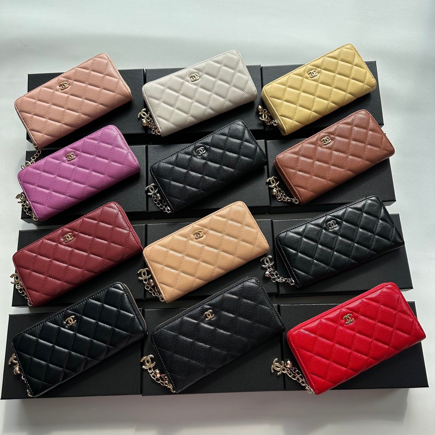 Chanel Quilted Zipper Wallet Collection – Chain Charm Edition