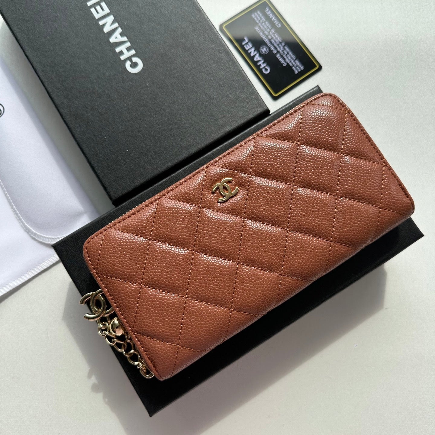 Chanel Quilted Zipper Wallet Collection – Chain Charm Edition